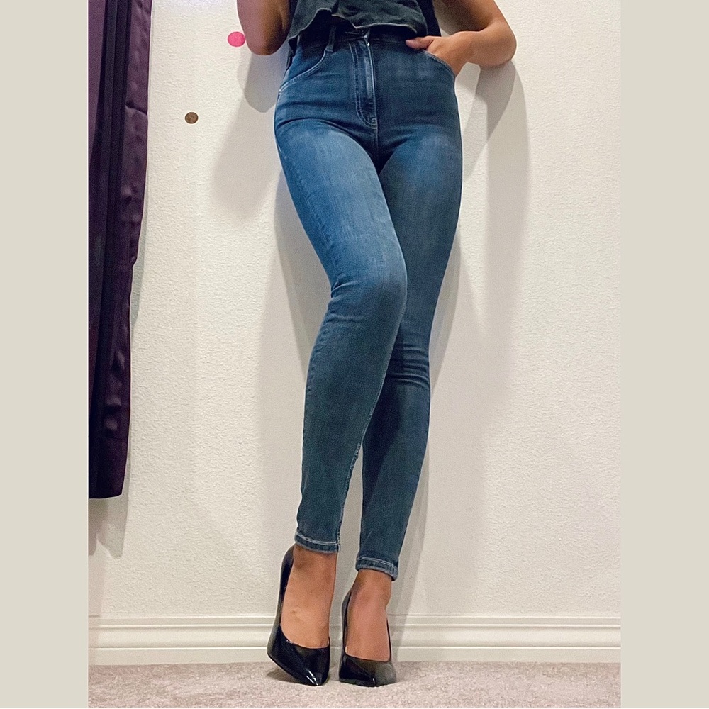 Zara Denim Skinny Jeans, Size 0